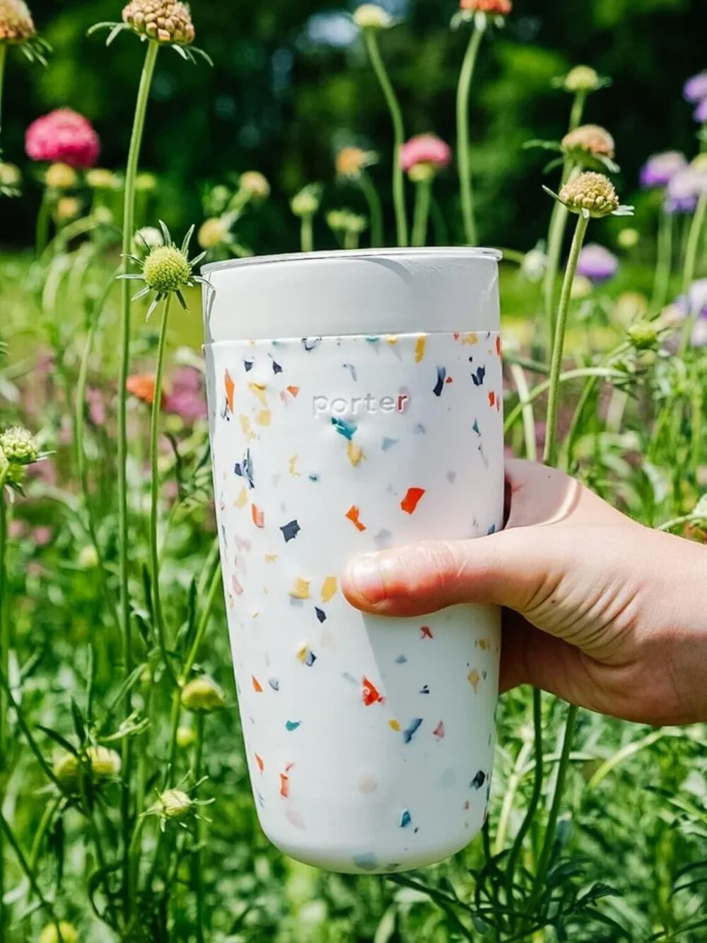 NWT W&P Porter Insulated Tumbler/ Travel Mug 20 oz in Cream Terrazzo - Picture 1 of 4